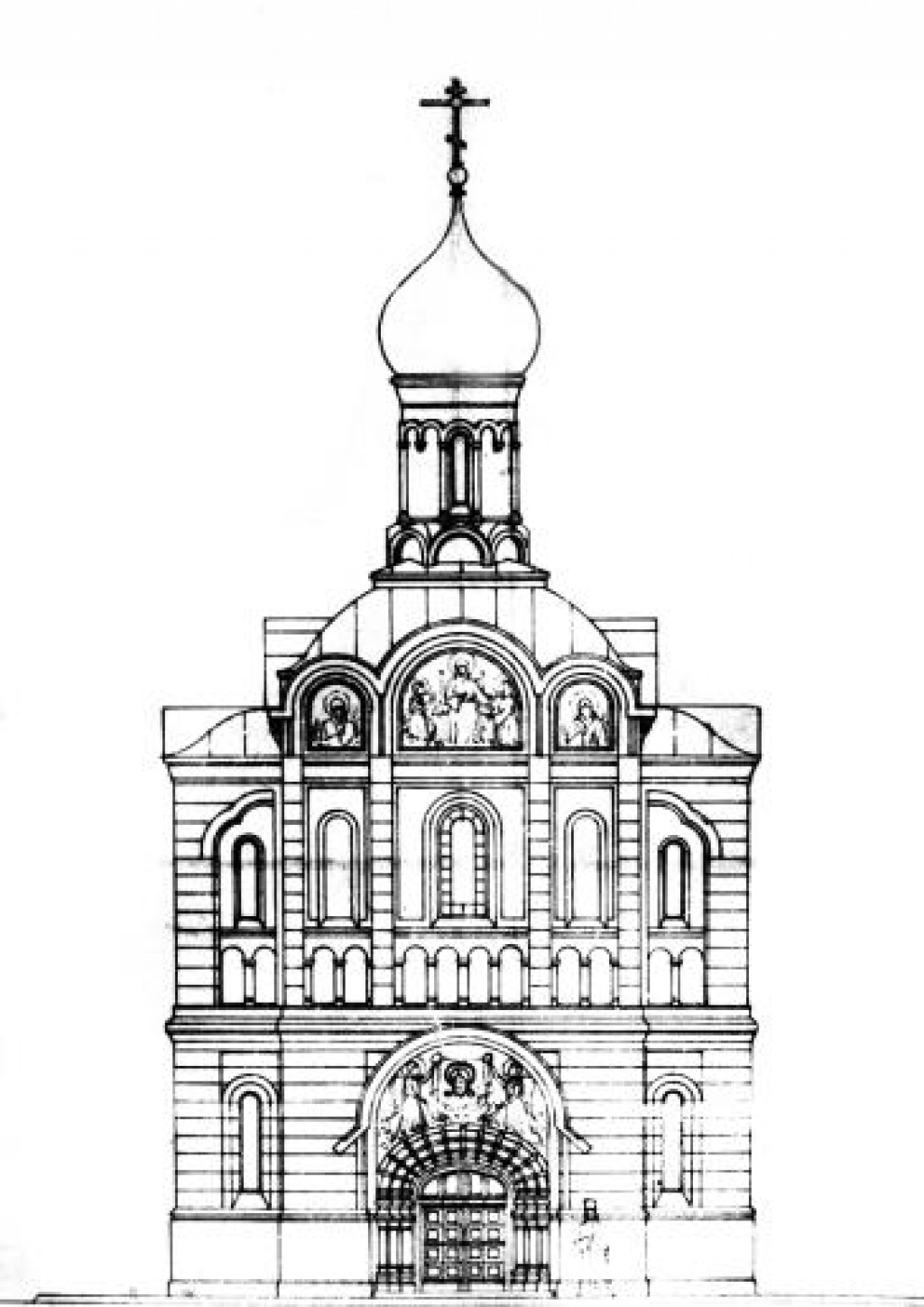 Церковь рисунок в тетради